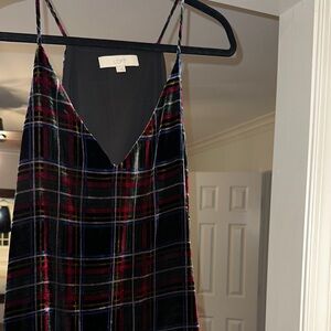 LOFT Multicolor Plaid Velvet tank